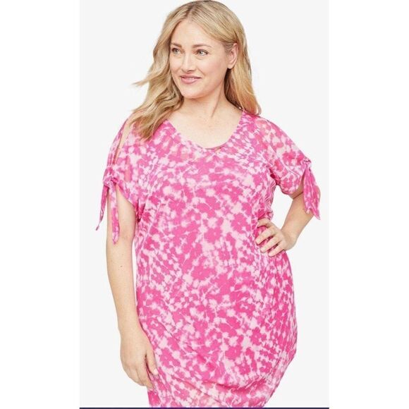 TIE-DYE BREEZE SWIM COVER-UP PLUS SIZE 0X NWT - Picture 3 of 3